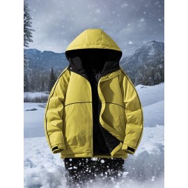 Plus Size Women'S Hooded Fleece Jacket, Casual Style, Non-Stretch Solid Color, Long Sleeve, Regular Length, with Pockets, Woven Fabric Outerwear with Polyester Lining for Winter Plus Size Women'S Hooded Fleece Jacket, Casual Style, Non-Stretch Solid Color, Long Sleeve, Regular Length, with Pockets, Woven Fabric Outerwear with Polyester Lining for Winter