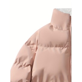 Reversible Chic Plus Size Women's Jacket - Casual Long Sleeve, Zip-Up Outerwear with Pockets for Fall & Winter