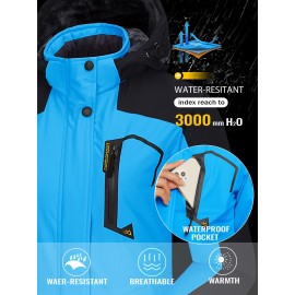 Large-size Women's Waterproof Soft-shell Ski Jacket with Fleece Lining, Hooded, Multiple Pockets, Warm, Comfortable, Bright Colors, Plus-size Coat for Outdoor Sports, Snowsports, Snowboarding, Hiking, Mountaineering, Camping, Daily Casual Work Large-size Women's Waterproof Soft-shell Ski Jacket with Fleece Lining, Hooded, Multiple Pockets, Warm, Comfortable, Bright Colors, Plus-size Coat for Outdoor Sports, Snowsports, Snowboarding, Hiking, Mountaineering, Camping, Daily Casual Work