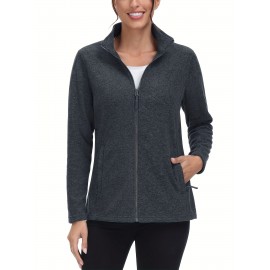 Women's Plus Size Fleece Jacket Full Zip Stand Collar Casual Jacket Autumn And Winter Warm Coat Lightweight Soft Comfort Jacket 2 Zipper Pockets Daily Travel Wear Commute Office To School Home Outdoor Recreation Activities Large Size Fleece Jacket Women's Plus Size Fleece Jacket Full Zip Stand Collar Casual Jacket Autumn And Winter Warm Coat Lightweight Soft Comfort Jacket 2 Zipper Pockets Daily Travel Wear Commute Office To School Home Outdoor Recreation Activities Large Size Fleece Jacket