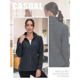 Women's Plus Size Fleece Jacket Full Zip Stand Collar Casual Jacket Autumn And Winter Warm Coat Lightweight Soft Comfort Jacket 2 Zipper Pockets Daily Travel Wear Commute Office To School Home Outdoor Recreation Activities Large Size Fleece Jacket Women's Plus Size Fleece Jacket Full Zip Stand Collar Casual Jacket Autumn And Winter Warm Coat Lightweight Soft Comfort Jacket 2 Zipper Pockets Daily Travel Wear Commute Office To School Home Outdoor Recreation Activities Large Size Fleece Jacket