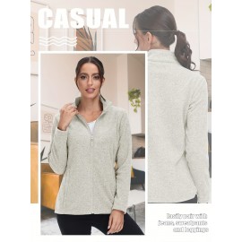 Women's Plus Size Fleece Jacket Full Zip Stand Collar Casual Jacket Autumn And Winter Warm Coat Lightweight Soft Comfort Jacket 2 Zipper Pockets Daily Travel Wear Commute Office To School Home Outdoor Recreation Activities Large Size Fleece Jacket Women's Plus Size Fleece Jacket Full Zip Stand Collar Casual Jacket Autumn And Winter Warm Coat Lightweight Soft Comfort Jacket 2 Zipper Pockets Daily Travel Wear Commute Office To School Home Outdoor Recreation Activities Large Size Fleece Jacket