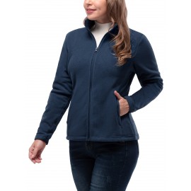 Women's Outdoor Sports Plush Jacket, Plus Size Solid Color Zipper Warm Soft Long Sleeve Lightweight Fleece Jacket Women's Outdoor Sports Plush Jacket, Plus Size Solid Color Zipper Warm Soft Long Sleeve Lightweight Fleece Jacket