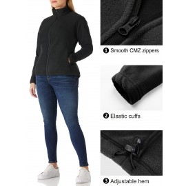 Women's Outdoor Sports Plush Jacket, Plus Size Solid Color Zipper Warm Soft Long Sleeve Lightweight Fleece Jacket Women's Outdoor Sports Plush Jacket, Plus Size Solid Color Zipper Warm Soft Long Sleeve Lightweight Fleece Jacket