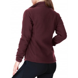 Women's Outdoor Sports Plush Jacket, Plus Size Solid Color Zipper Warm Soft Long Sleeve Lightweight Fleece Jacket Women's Outdoor Sports Plush Jacket, Plus Size Solid Color Zipper Warm Soft Long Sleeve Lightweight Fleece Jacket