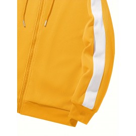 Chic Plus Size Women's Hooded Jacket - Color Block, Zip-Up Outdoor Coat With Drawstring & Pockets For Fall/Winter Chic Plus Size Women's Hooded Jacket - Color Block, Zip-Up Outdoor Coat With Drawstring & Pockets For Fall/Winter