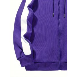 Chic Plus Size Women's Hooded Jacket - Color Block, Zip-Up Outdoor Coat With Drawstring & Pockets For Fall/Winter Chic Plus Size Women's Hooded Jacket - Color Block, Zip-Up Outdoor Coat With Drawstring & Pockets For Fall/Winter