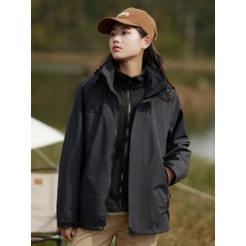 Women's 3-in-1 Winter Outdoor Jacket Set - Waterproof, Windproof & Warm with Detachable Fleece Liner, Hooded for Hiking & Travel Women's 3-in-1 Winter Outdoor Jacket Set - Waterproof, Windproof & Warm with Detachable Fleece Liner, Hooded for Hiking & Travel