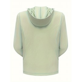 Women's Plus Size Solid Lightweight Hooded Sports Jacket, Spring/Summer, Pockets Women's Plus Size Solid Lightweight Hooded Sports Jacket, Spring/Summer, Pockets