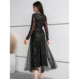 Elegant Directional Light Luxury Sequined Heavy Work Women'S Banquet Evening Dress Elegant Directional Light Luxury Sequined Heavy Work Women'S Banquet Evening Dress