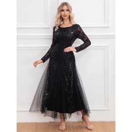 Elegant Directional Light Luxury Sequined Heavy Work Women'S Banquet Evening Dress Elegant Directional Light Luxury Sequined Heavy Work Women'S Banquet Evening Dress