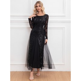 Elegant Directional Light Luxury Sequined Heavy Work Women'S Banquet Evening Dress Elegant Directional Light Luxury Sequined Heavy Work Women'S Banquet Evening Dress